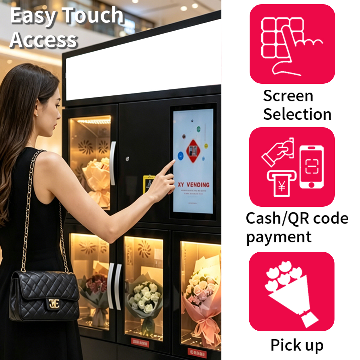 Automatic Maquina Expendedora Auto Cooling Business Price Flower Vending Machine