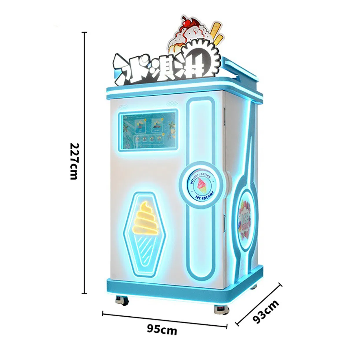 Snowflake Soft Serve Smoothie Cold Fruit Frozen Food Bakery Maker Making Ice Cream Vending Machine