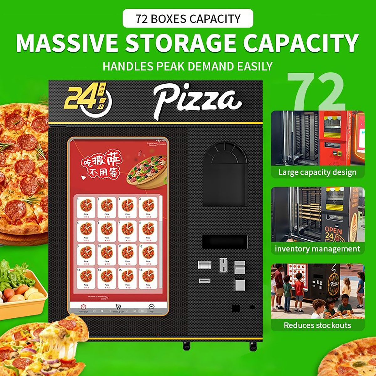 Smart Commercial Hot Dog Cone Food Dispenser Price Frozen Pizza Vending Machine for Sale Use