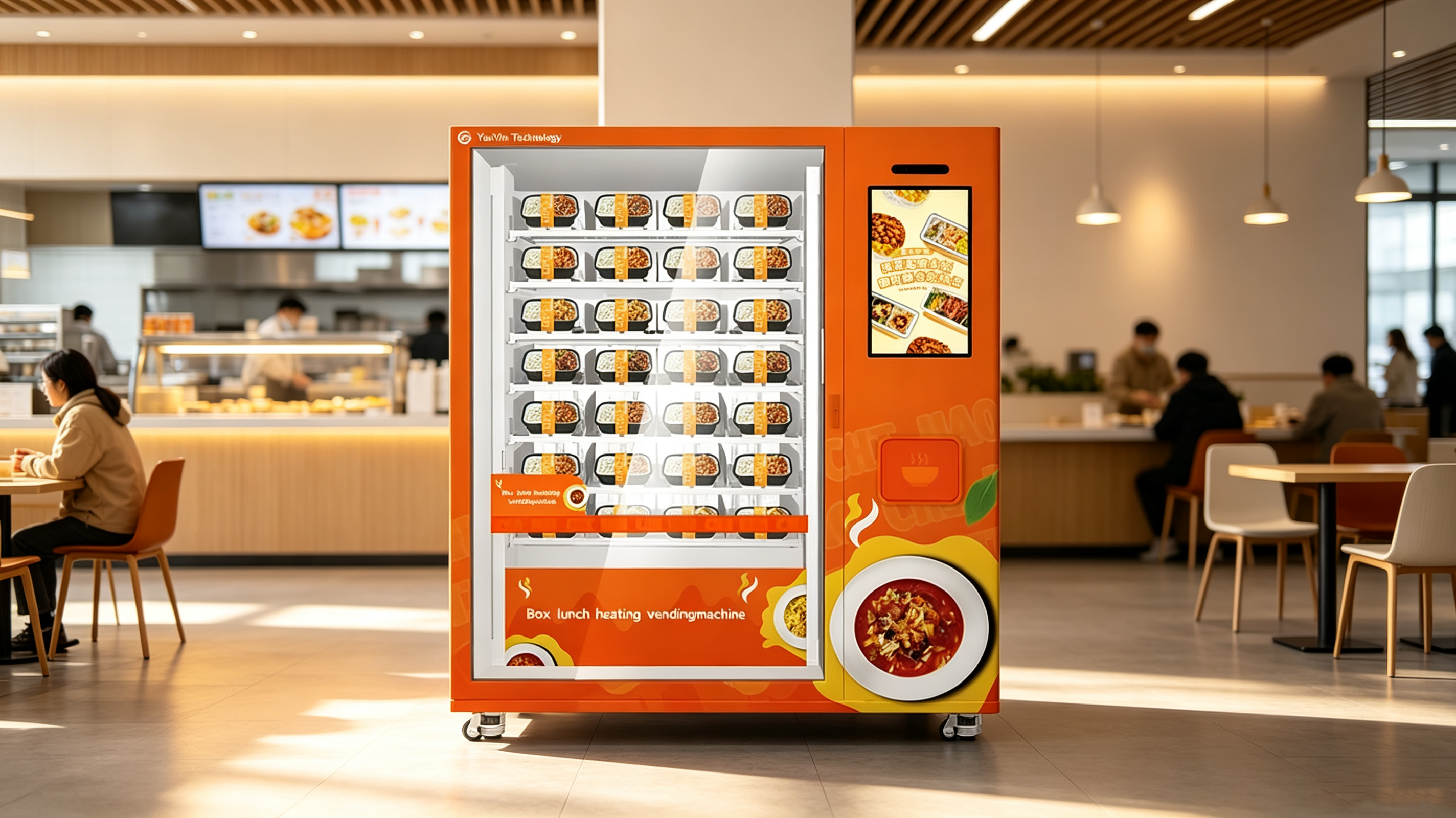 High-Performance Smart Hot Food Snack Vending Machine 21.5-Inch Touchscreen Compressor Cooling Customizable Capacity Durable