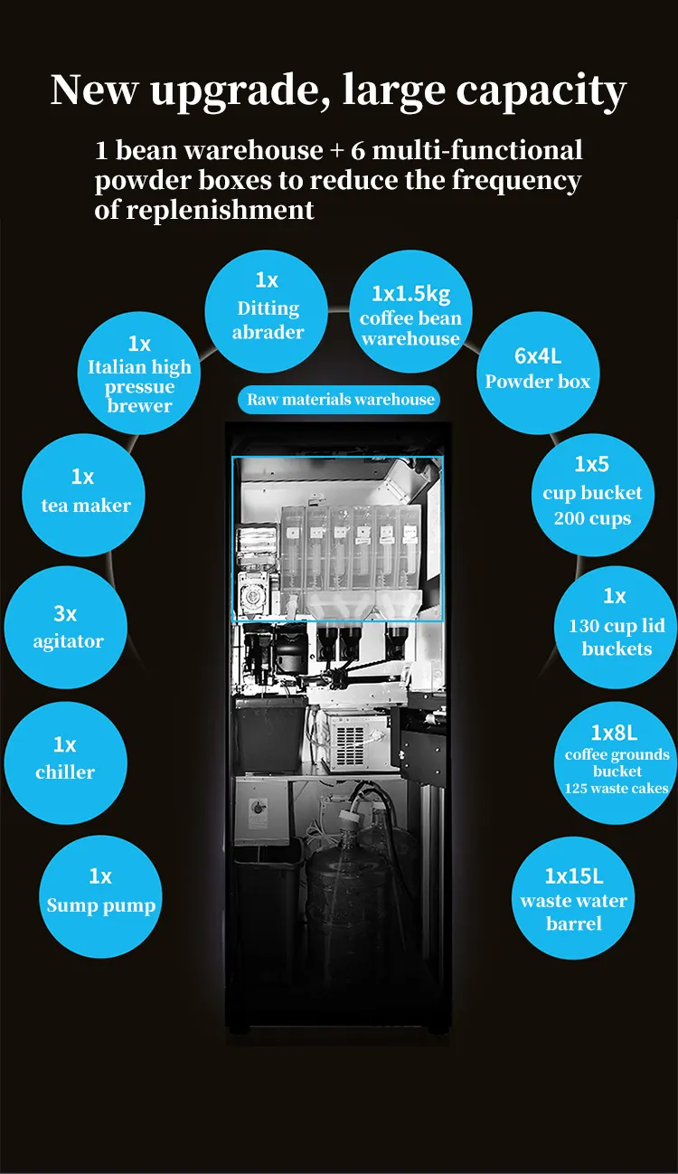 Product Automatic Commercial Water Chocolate Espresso Coffee Innovative Vending Machine
