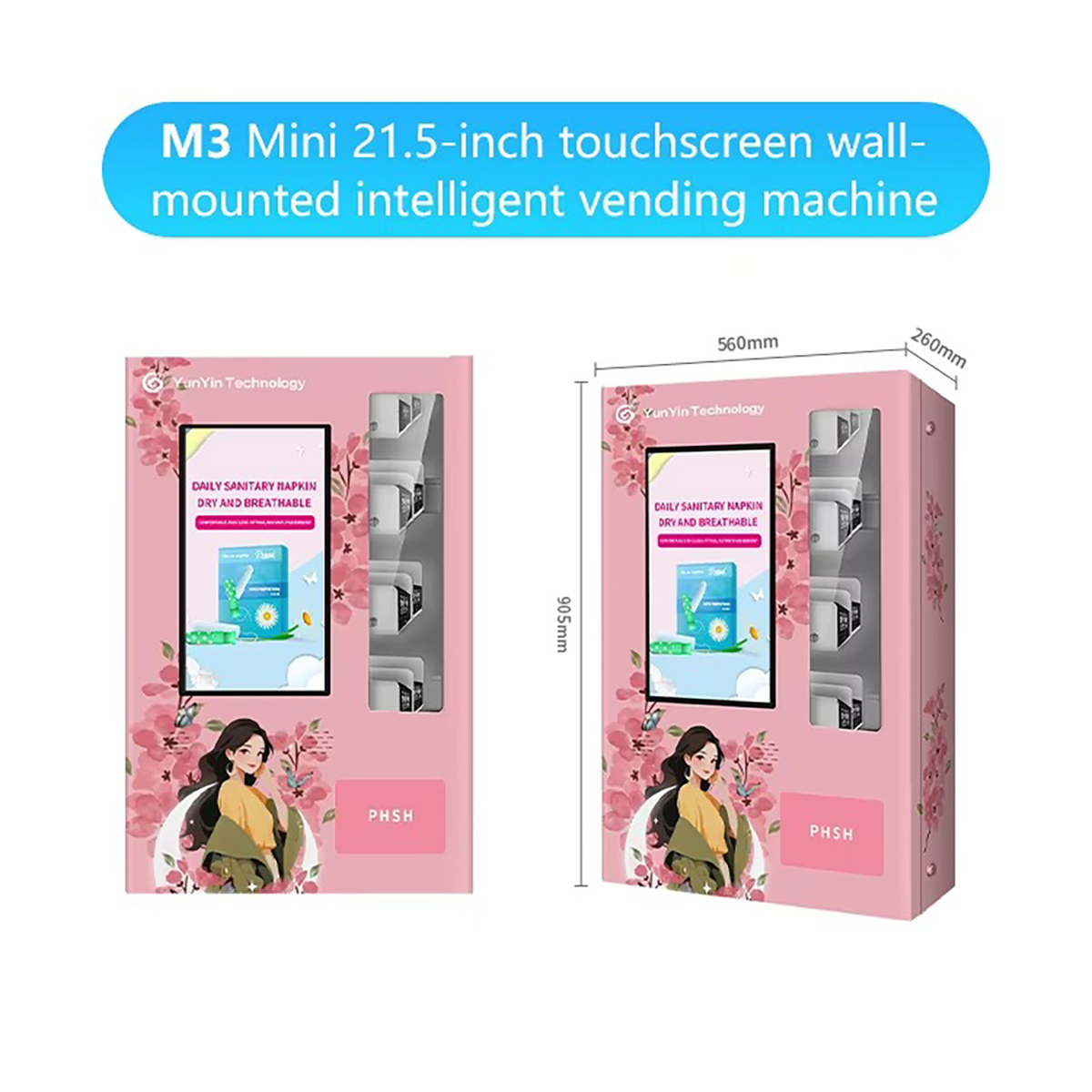 Outdoor Elevator Beauty Toy Tampon Digital Nail Painting Baby Diaper Cash Register Wall Mounted Vending Machine