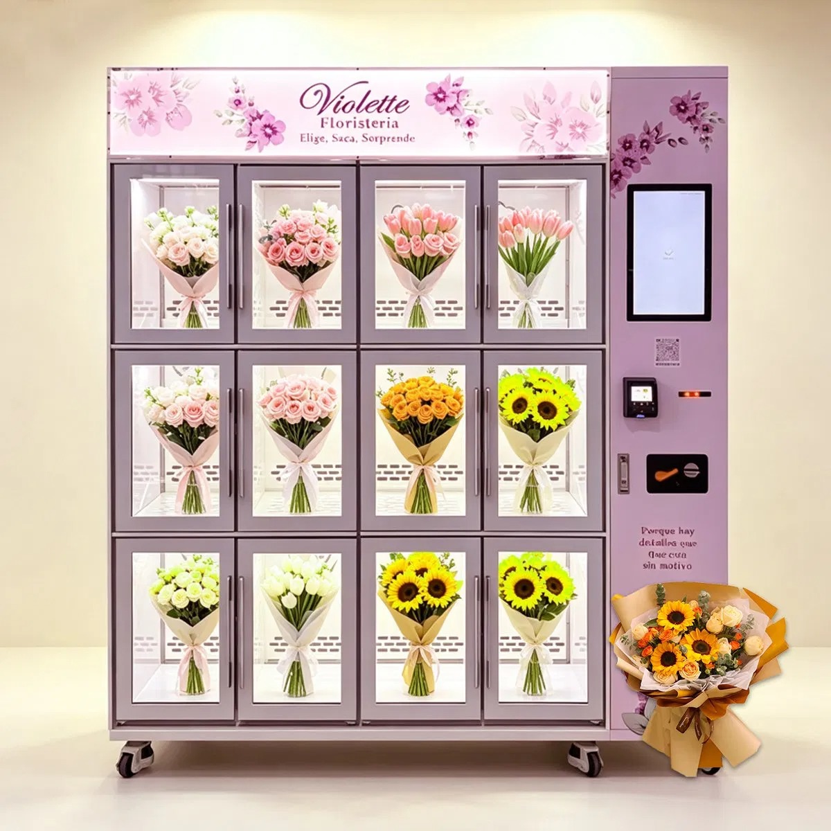 Smart Supreme Combo Retail Dispenser Locker Refrigerated Self Flower Vending Machine