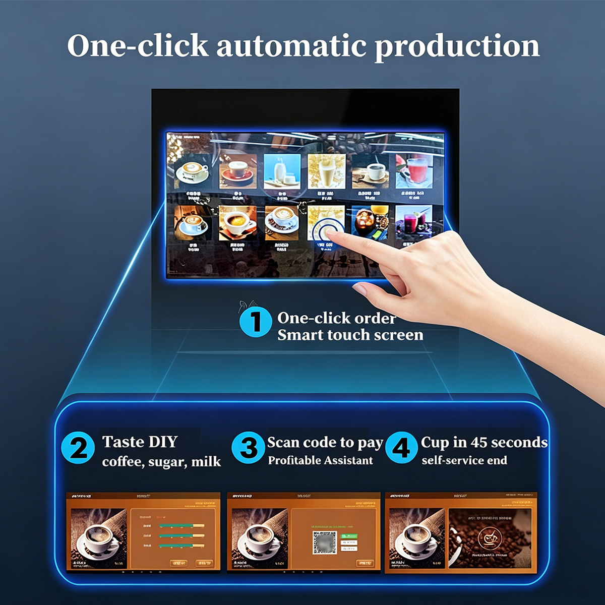 Product Automatic Commercial Water Chocolate Espresso Coffee Innovative Vending Machine