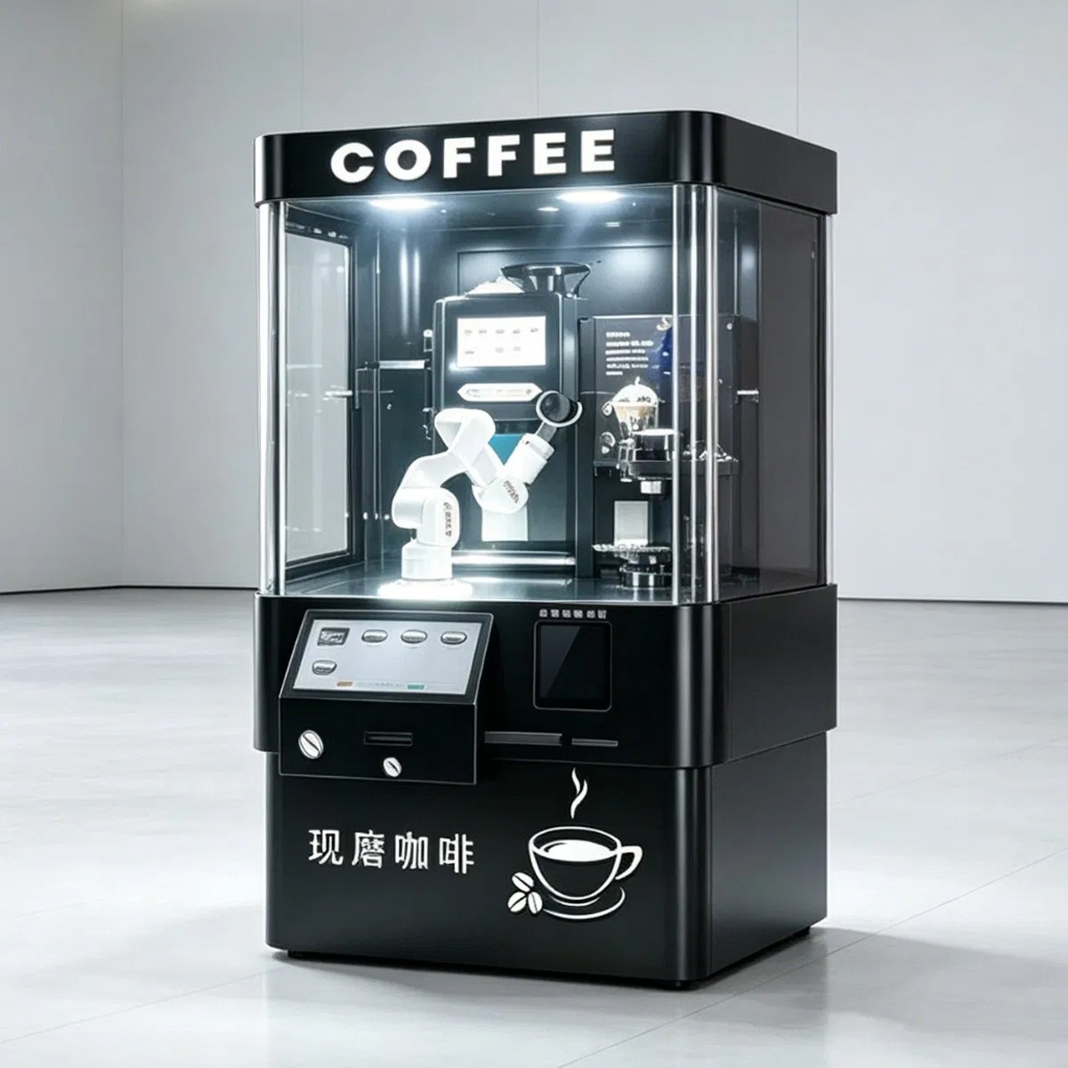 Custom Combo Beverage Dispenser Card Reader 6-Axis Robot Arm Coffee Automatic Vending Machine