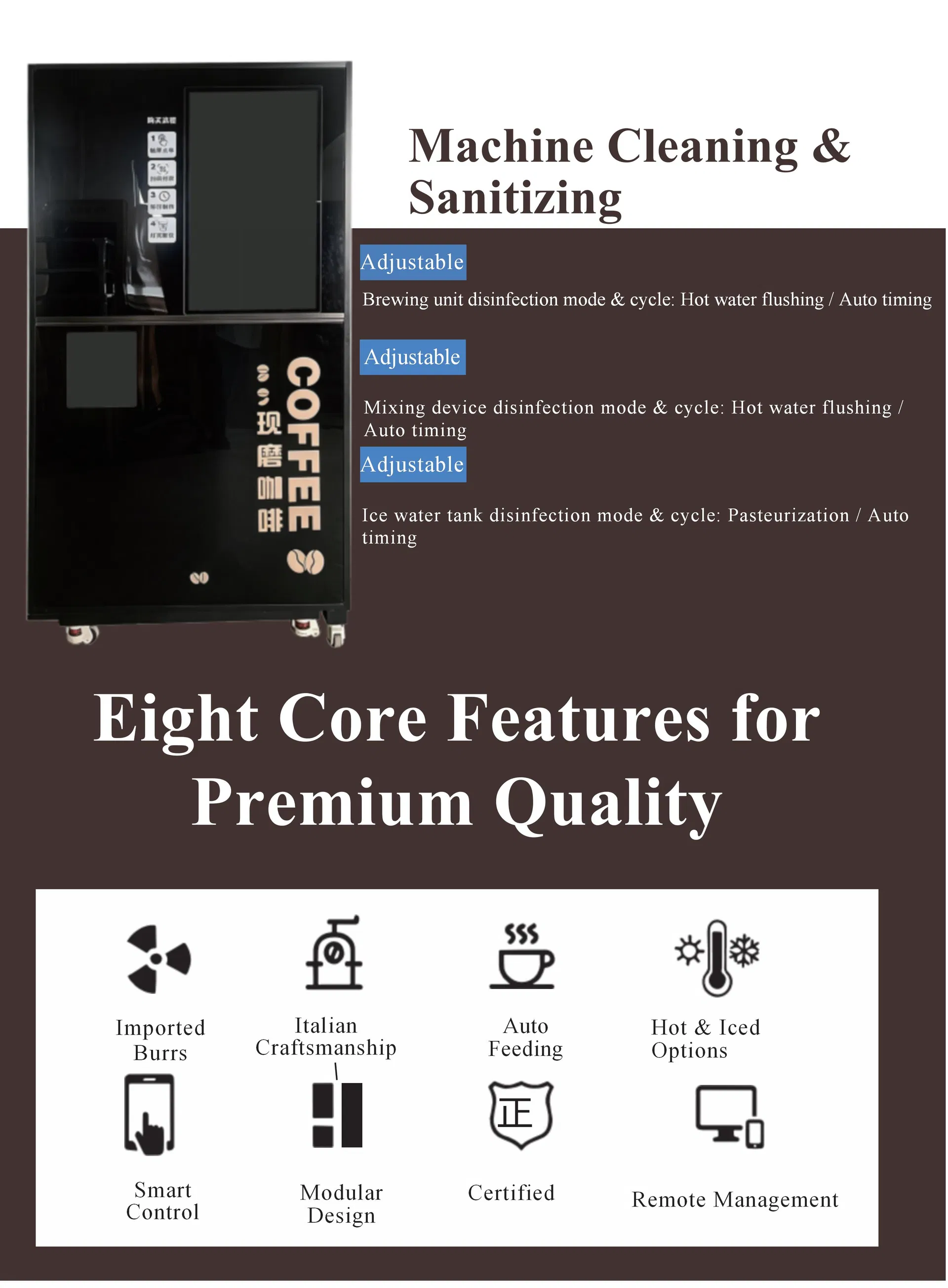 Self-Service Combo Water Ice Cube Protein Shake Cold Drinks User-Friendly Versatile Premium Coffee Vending Machine