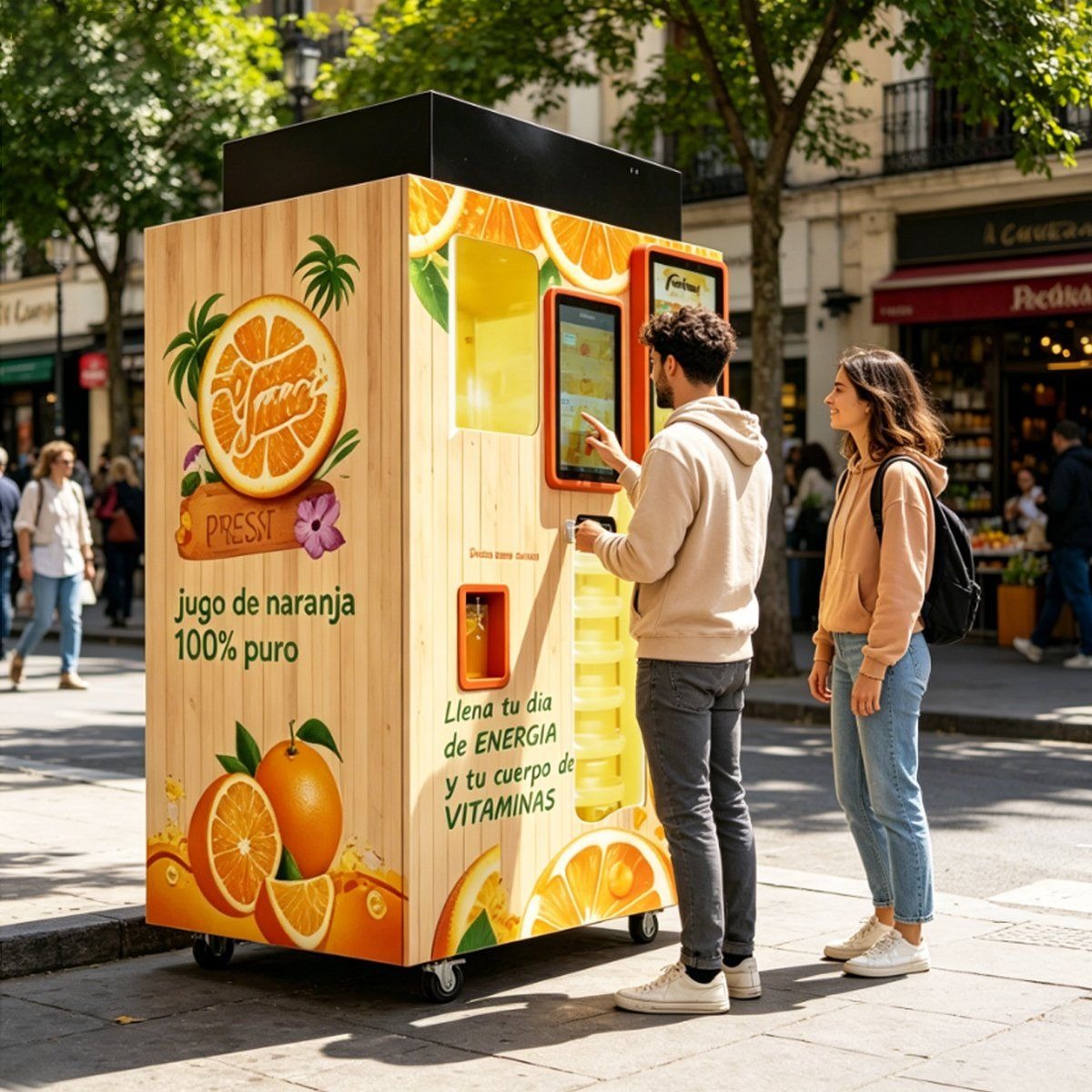 Business Outdoor Small Touch Screen Fruit Drink Orange Juice Dispenser Equipment Vending Machine