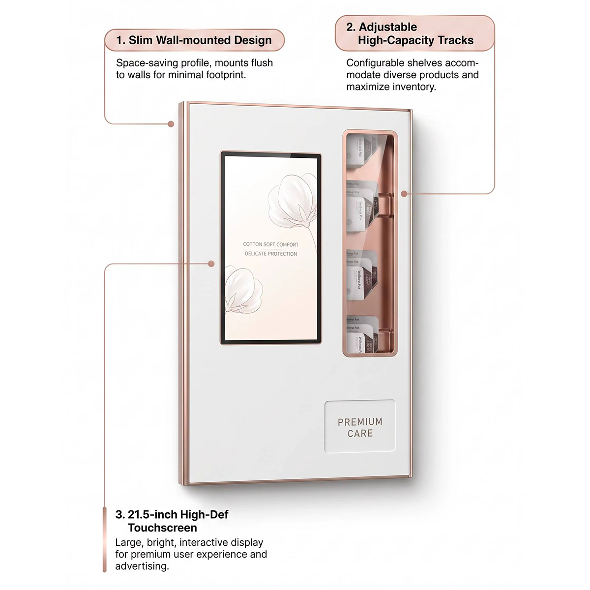 Outdoor Elevator Beauty Toy Tampon Digital Nail Painting Baby Diaper Cash Register Wall Mounted Vending Machine