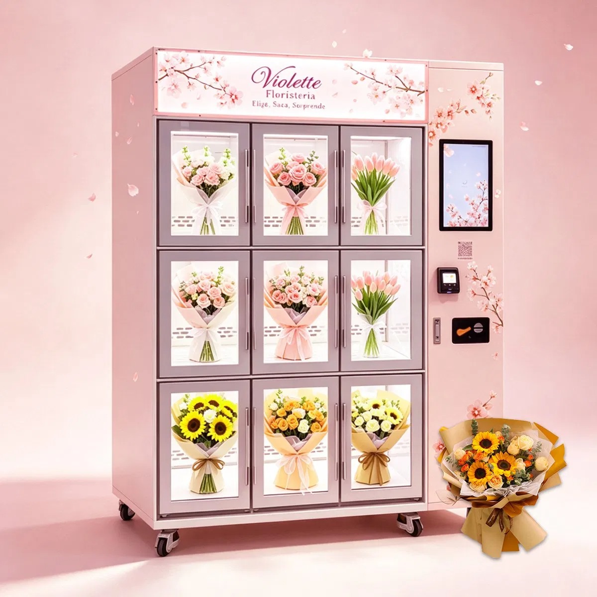 Smart Supreme Combo Retail Dispenser Locker Refrigerated Self Flower Vending Machine