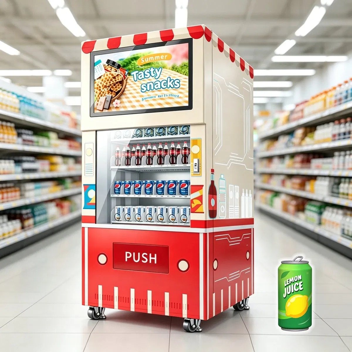 Combo Touch Screen Medicine Dispenser Snack Water Drink Drinks Coffee Flower Vending Machine