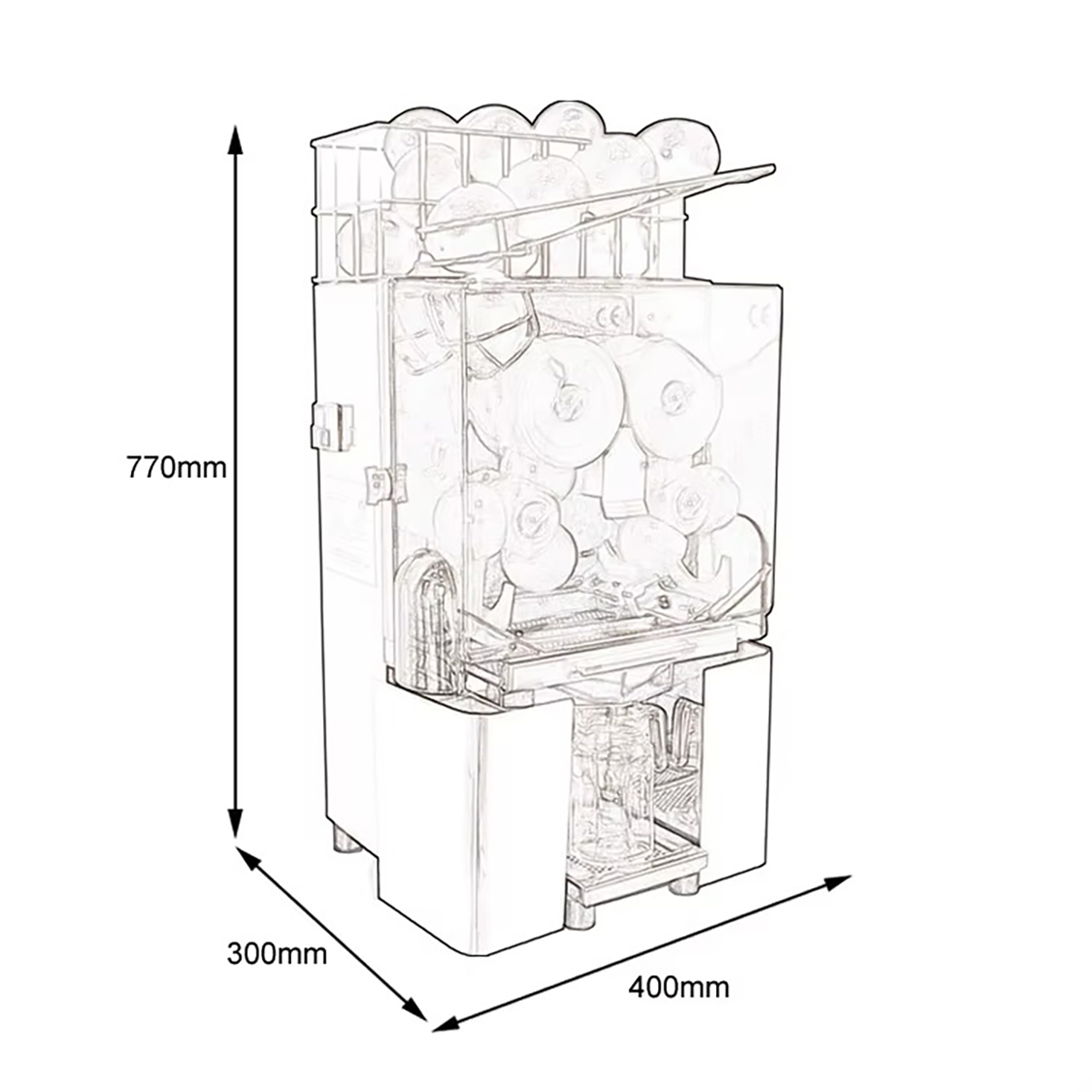 Mini Semi-Automatic Electric Pure Water Fruit Citrus Orange Juicer Juice Extractor Making Processing Vending Machine Sale