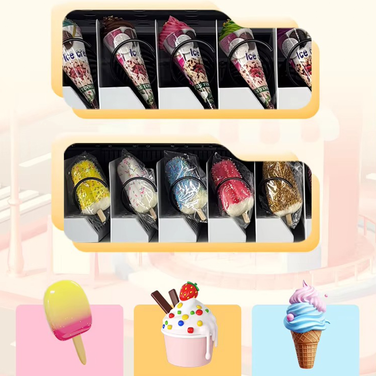 Self Combo Automatic Indoor Locker Touch Screen Dispenser Snack Ice Cream Vending Machine