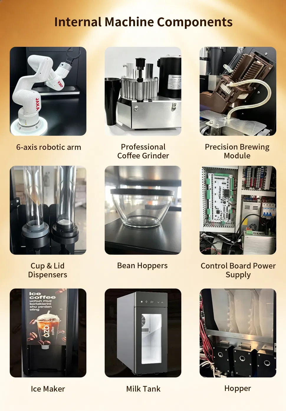 Custom Combo Beverage Dispenser Card Reader 6-Axis Robot Arm Coffee Automatic Vending Machine