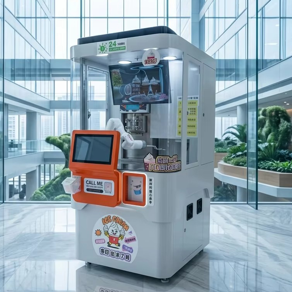 CE Certified 18L Automatic Robotic Arm Dispensing Coffee Ice Cream Making Vending Machine